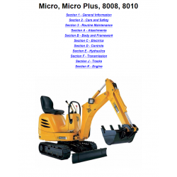 JCB instrukcje napraw + schematy + DTR: JCB Micro, JCB Micro Plus, JCB Micro 8008, JCB Micro 8010 instrukcja naprawy  1994-2008r.
